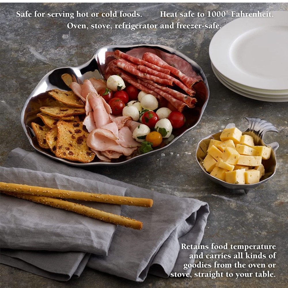 THE WILTON CO - Pewter Shell Serving Tray with Dip Dish - 2 pc set - Picture 3 of 6